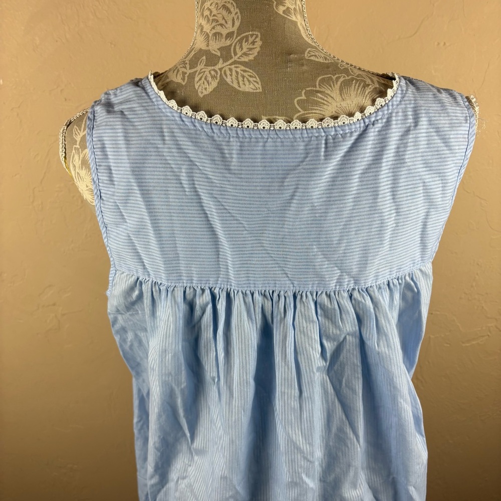 Eileen West Blue Nightgown Nightie Chemise Embroidered Ribbon Women’s size large - Picture 7 of 11